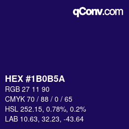 Color code: HEX #1B0B5A | qconv.com