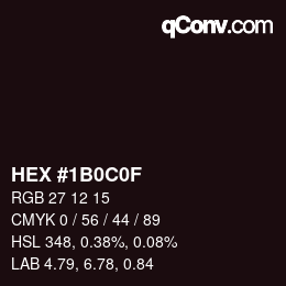 Color code: HEX #1B0C0F | qconv.com