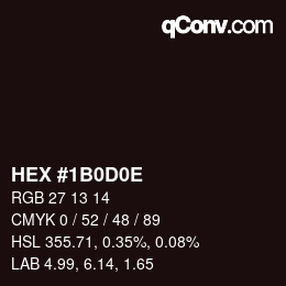 Color code: HEX #1B0D0E | qconv.com