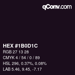 Color code: HEX #1B0D1C | qconv.com