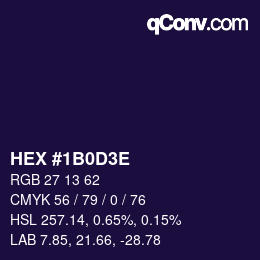 Color code: HEX #1B0D3E | qconv.com