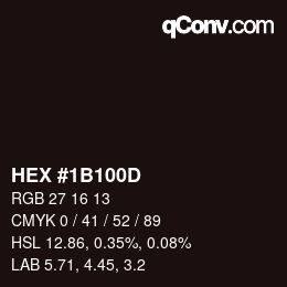 Color code: HEX #1B100D | qconv.com