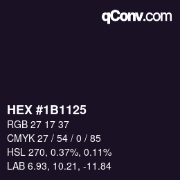 Farbcode: HEX #1B1125 | qconv.com