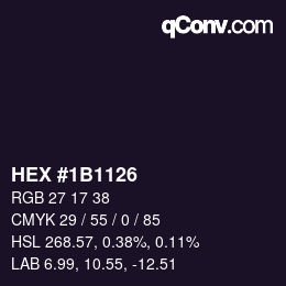 颜色代码: HEX #1B1126 | qconv.com