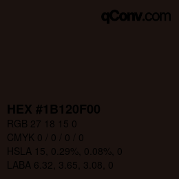 Color code: HEX #1B120F00 | qconv.com