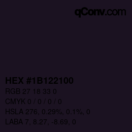 Color code: HEX #1B122100 | qconv.com