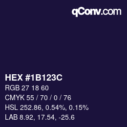 カラーコード: HEX #1B123C | qconv.com