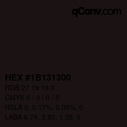 カラーコード: HEX #1B131300 | qconv.com