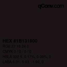 Color code: HEX #1B131800 | qconv.com