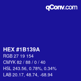 Color code: HEX #1B139A | qconv.com