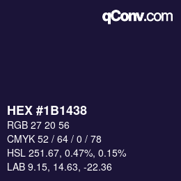 Color code: HEX #1B1438 | qconv.com