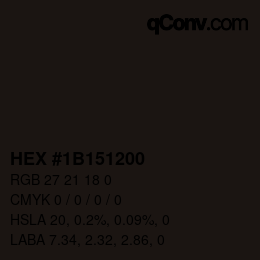 Color code: HEX #1B151200 | qconv.com