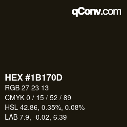 Color code: HEX #1B170D | qconv.com