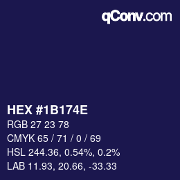 Color code: HEX #1B174E | qconv.com