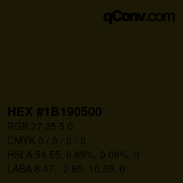 Color code: HEX #1B190500 | qconv.com