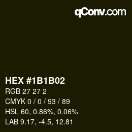 Código de color: HEX #1B1B02 | qconv.com