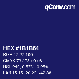 Color code: HEX #1B1B64 | qconv.com