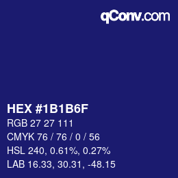 Código de color: HEX #1B1B6F | qconv.com