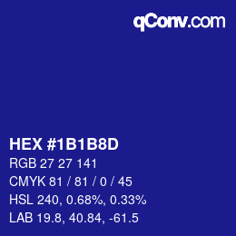 Color code: HEX #1B1B8D | qconv.com