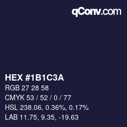 カラーコード: HEX #1B1C3A | qconv.com