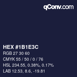 Color code: HEX #1B1E3C | qconv.com