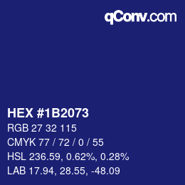 颜色代码: HEX #1B2073 | qconv.com