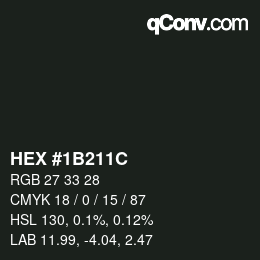 Color code: HEX #1B211C | qconv.com