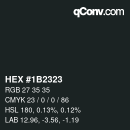 カラーコード: HEX #1B2323 | qconv.com