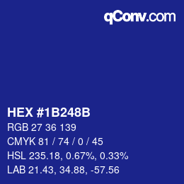Color code: HEX #1B248B | qconv.com