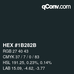 Color code: HEX #1B282B | qconv.com