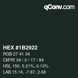Color code: HEX #1B2922 | qconv.com