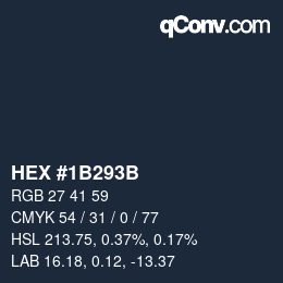 Color code: HEX #1B293B | qconv.com