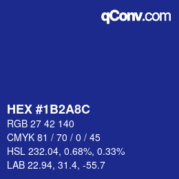 カラーコード: HEX #1B2A8C | qconv.com
