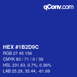 カラーコード: HEX #1B2D9C | qconv.com