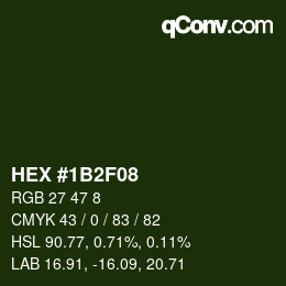Color code: HEX #1B2F08 | qconv.com