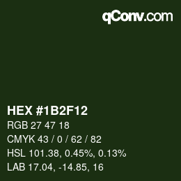 Color code: HEX #1B2F12 | qconv.com