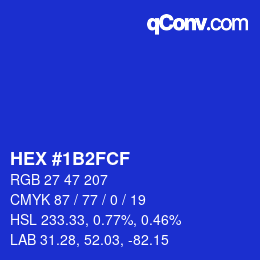 Color code: HEX #1B2FCF | qconv.com