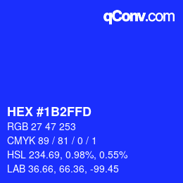 Color code: HEX #1B2FFD | qconv.com