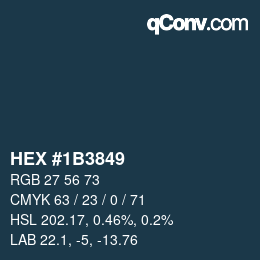 Color code: HEX #1B3849 | qconv.com