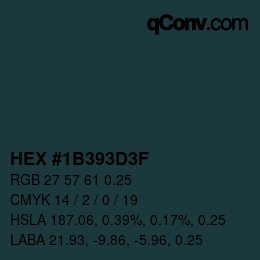 Código de color: HEX #1B393D3F | qconv.com