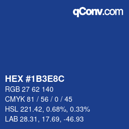 Farbcode: HEX #1B3E8C | qconv.com