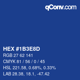 Color code: HEX #1B3E8D | qconv.com