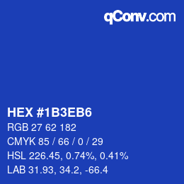 カラーコード: HEX #1B3EB6 | qconv.com