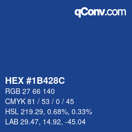 Farbcode: HEX #1B428C | qconv.com