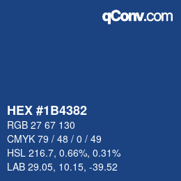 カラーコード: HEX #1B4382 | qconv.com