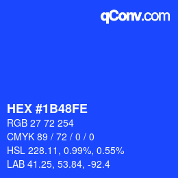 Color code: HEX #1B48FE | qconv.com
