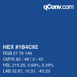 Color code: HEX #1B4C92 | qconv.com