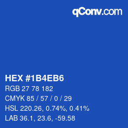 カラーコード: HEX #1B4EB6 | qconv.com