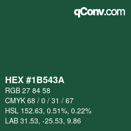 Color code: HEX #1B543A | qconv.com