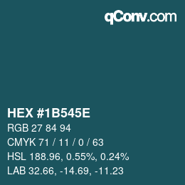 Color code: HEX #1B545E | qconv.com